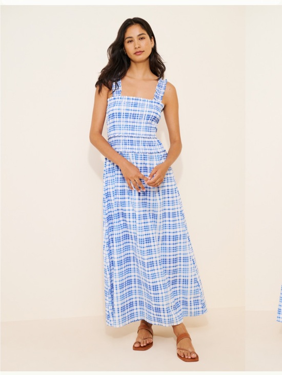 Hill House Home Dresses & Skirts - Hill House Home Azalea Maxi Nap Dress Blue Watercolor Gingham XXS
